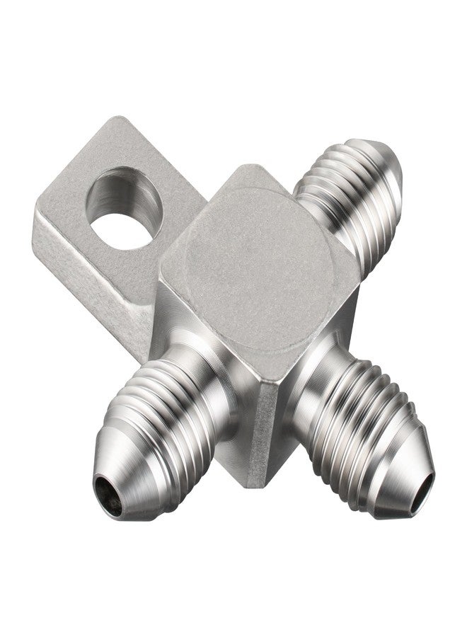 EVIL ENERGY 3AN Male Brake Tee Block Fitting with Mount Tab Stainless Steel - Image 1